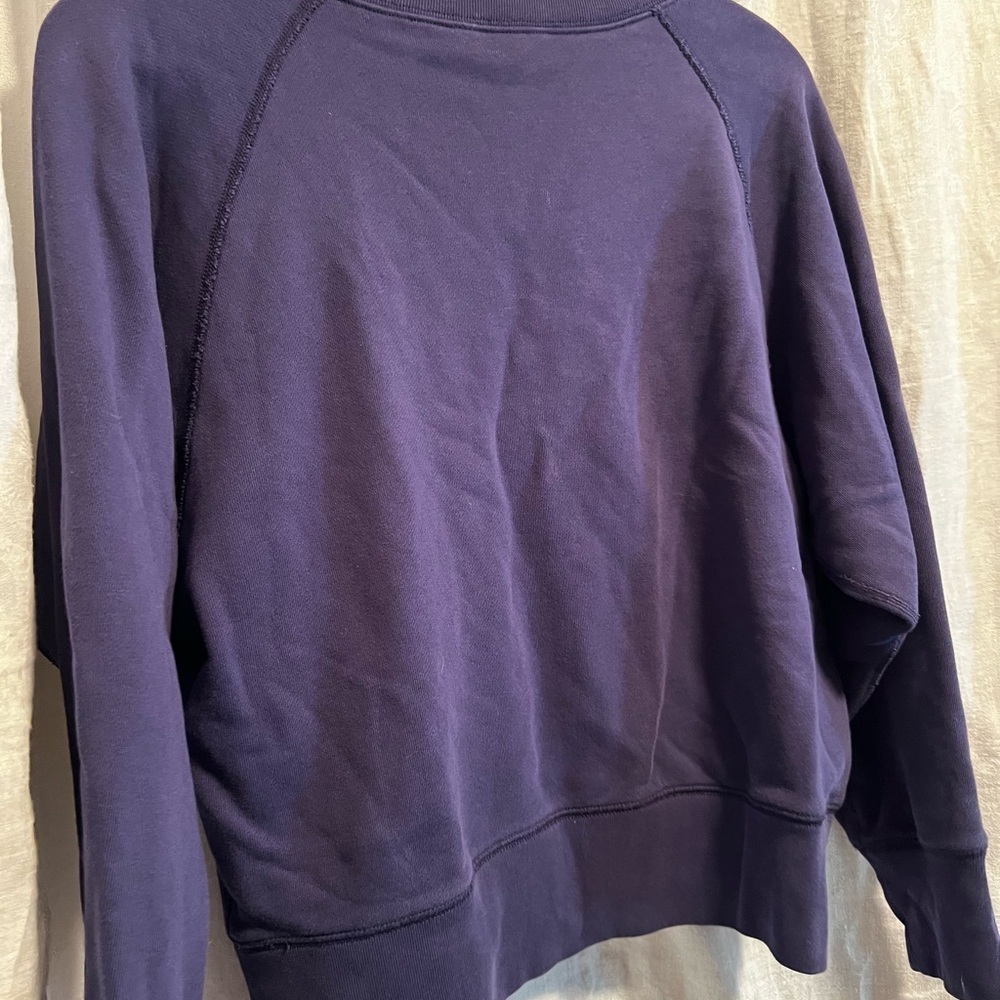 J. Crew sailor, nautical embroidered sweatshirt and dark navy. Size medium. - Picture 5 of 8
